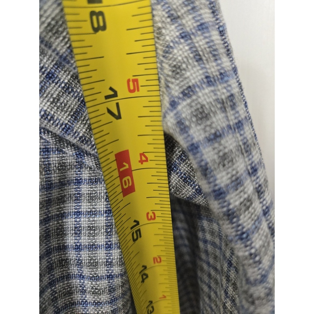 Lauren Ralph Lauren Blazer Jacket Mens 46R Blue Gray Plaid Single Breasted 46 R - Picture 11 of 12